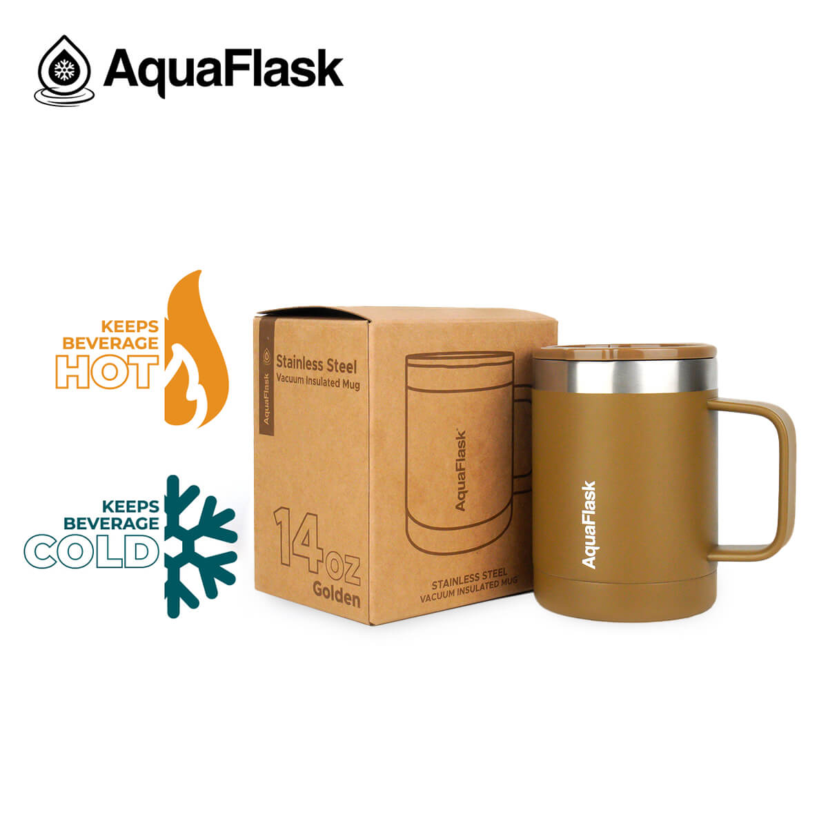 Aquaflask Thermal Insulated Lidded Mug With Handle 415ml (14 oz) aquaflaskcanada