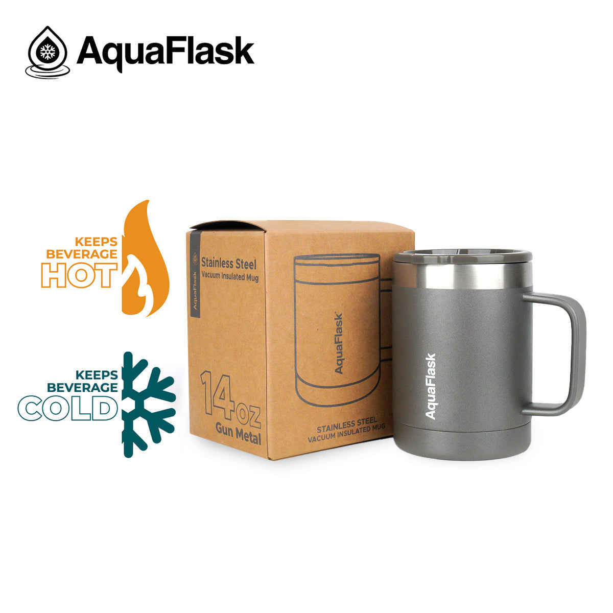 Aquaflask Thermal Insulated Lidded Mug With Handle 415ml (14 oz) aquaflaskcanada