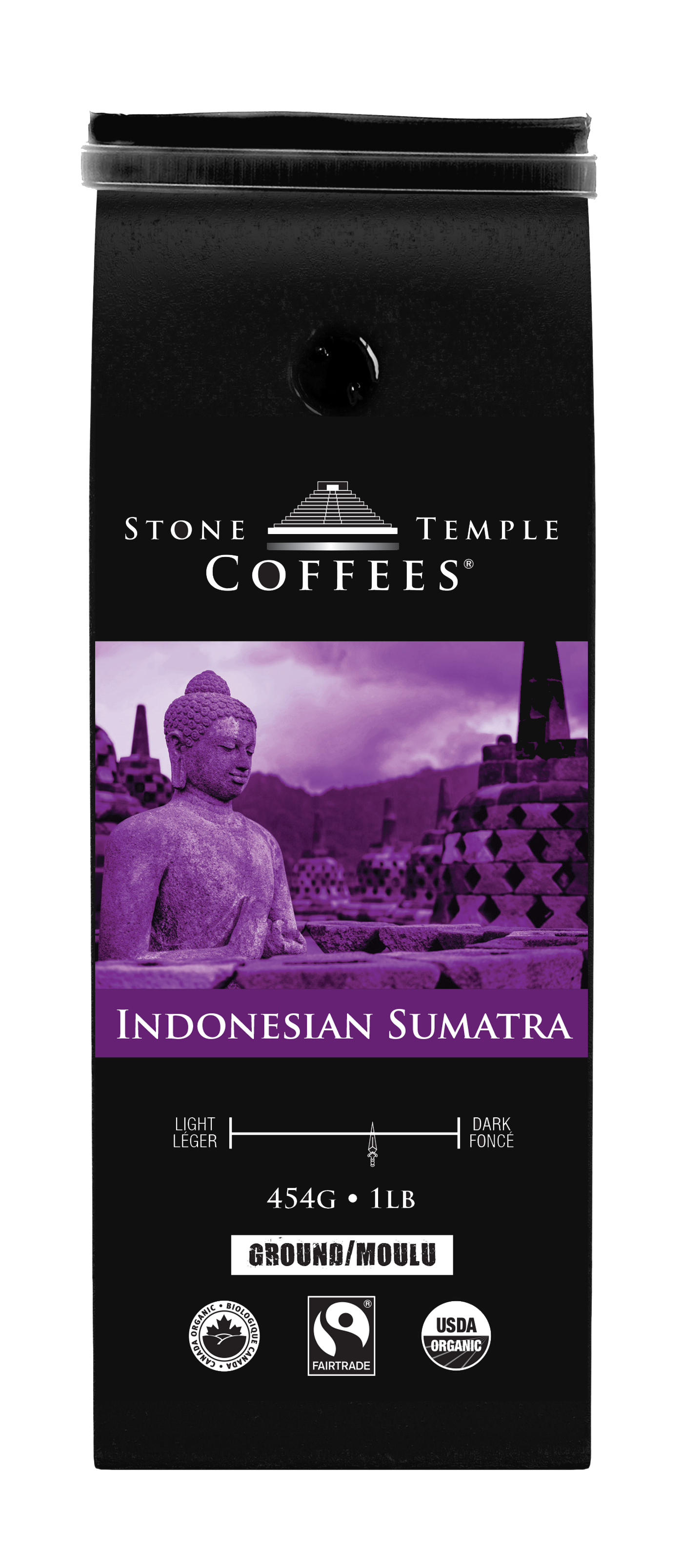 Indonesian Sumatra - Ground, Medium Roast, Certified Organic OCIA/ Fairtade Coffee 1lb/454g