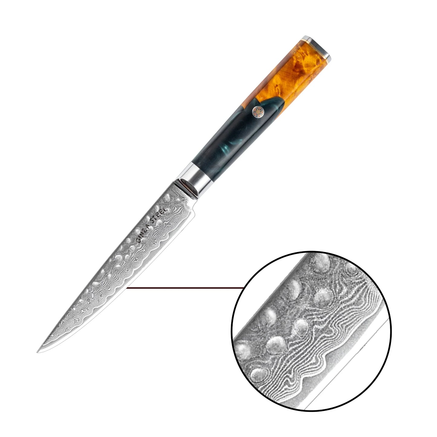 Kaze Katana 6″ Utility Knife | Damascus Steel by Ginza Steel