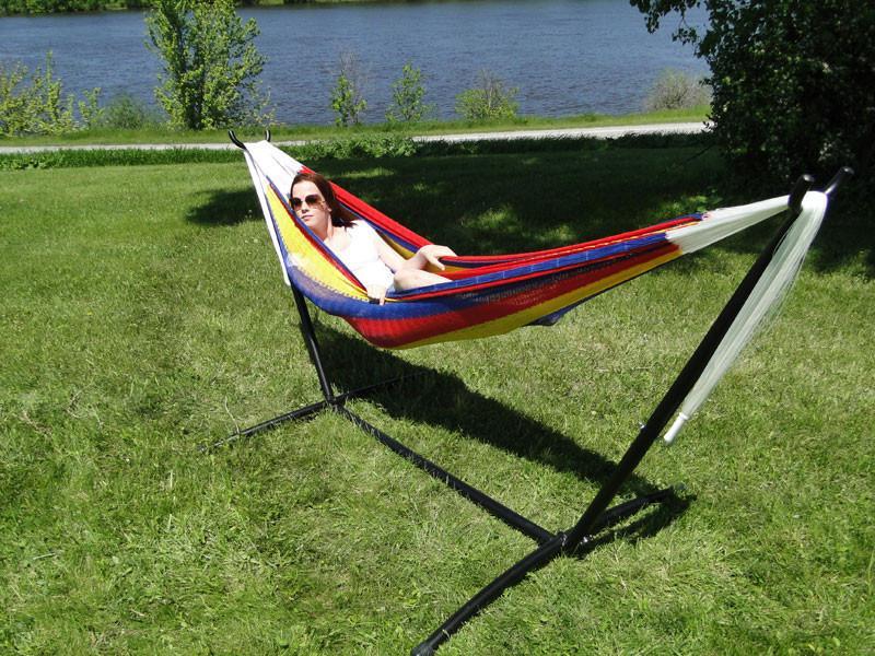 Double Mayan Hammock with Universal Stand Hammock Universe Canada