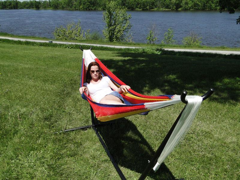 Double Mayan Hammock with Universal Stand Hammock Universe Canada
