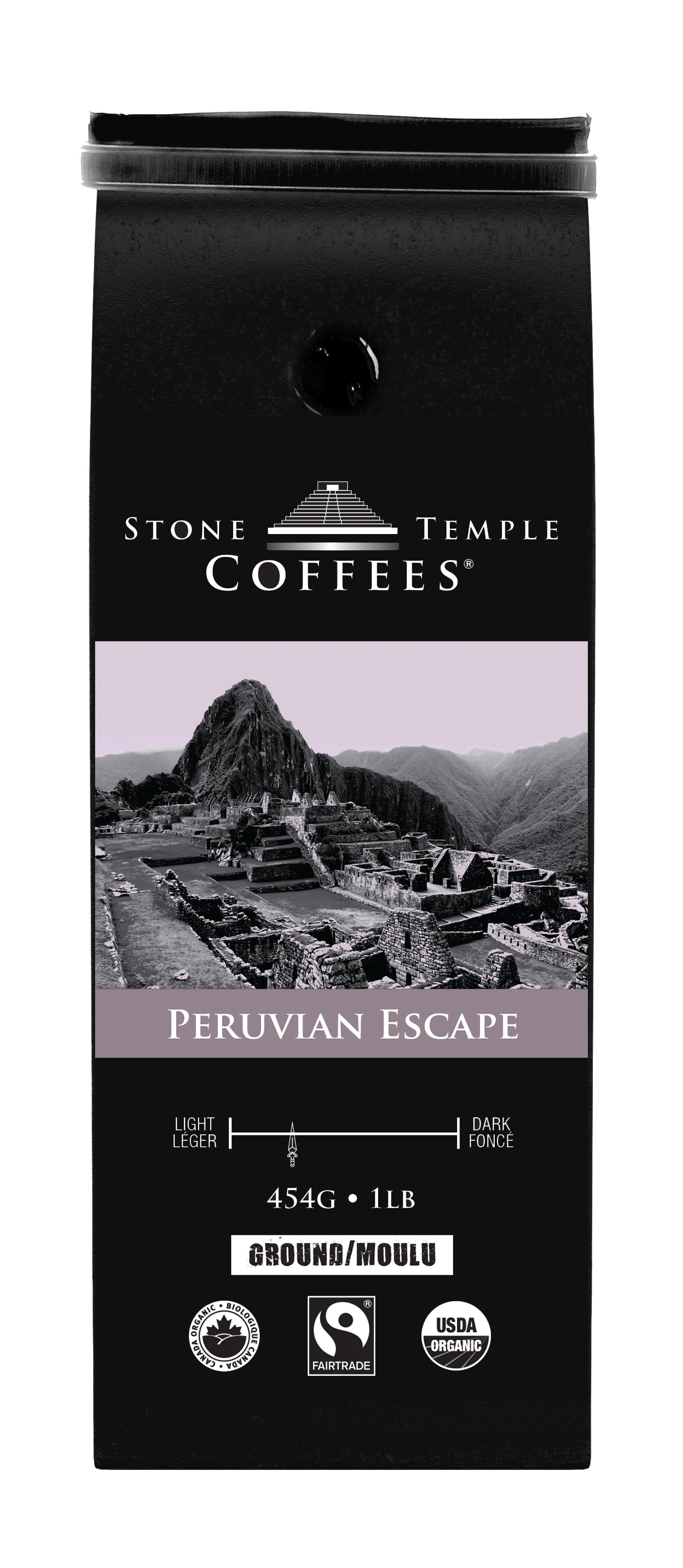 Peruvian Escape - Ground, Medium Roast, Certified Organic OCIA/ Fairtrade Coffee 1lb/454g
