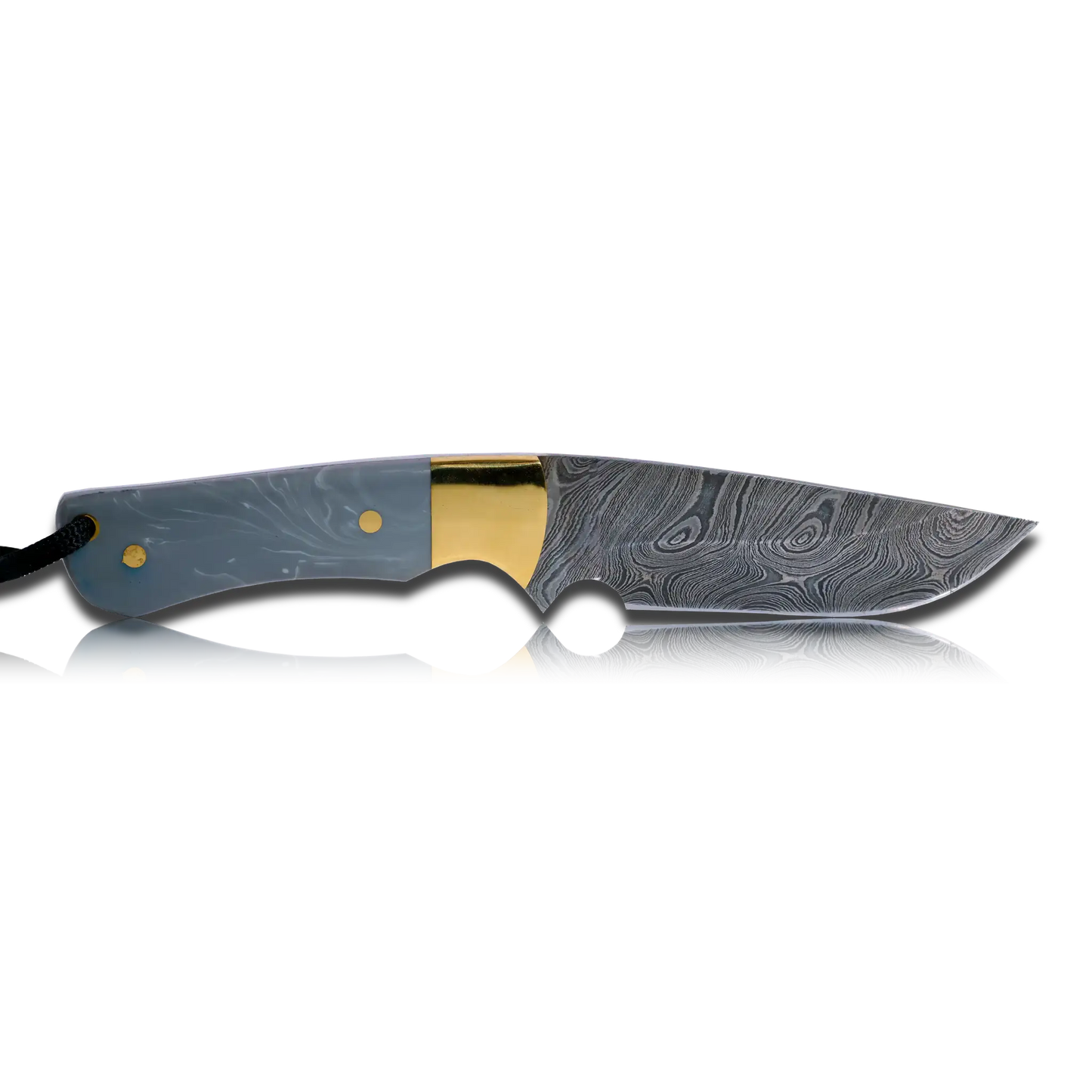 Original Kaito Damascus Steel Skinner Knife 4 inch blade with Premium Leather Sheath Ginza Steel