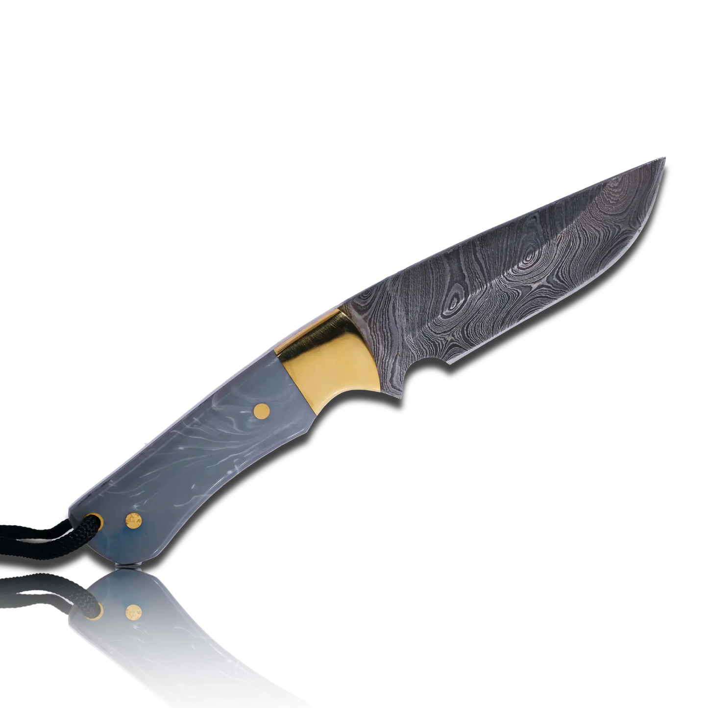 Original Kaito Damascus Steel Skinner Knife 4 inch blade with Premium Leather Sheath Ginza Steel