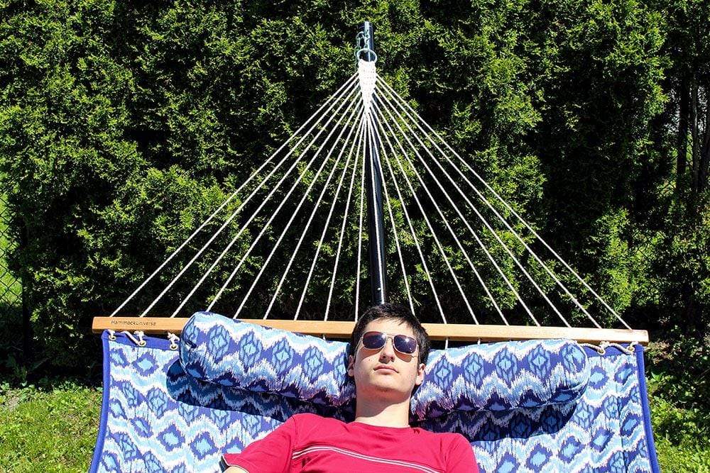 Deluxe Quilted Hammock with 3-Beam Stand Hammock Universe Canada