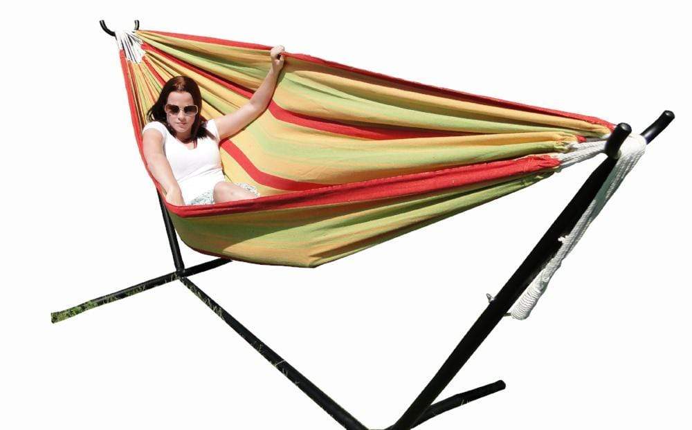 Deluxe Brazilian Double Hammock with Universal Stand Hammock Universe Canada