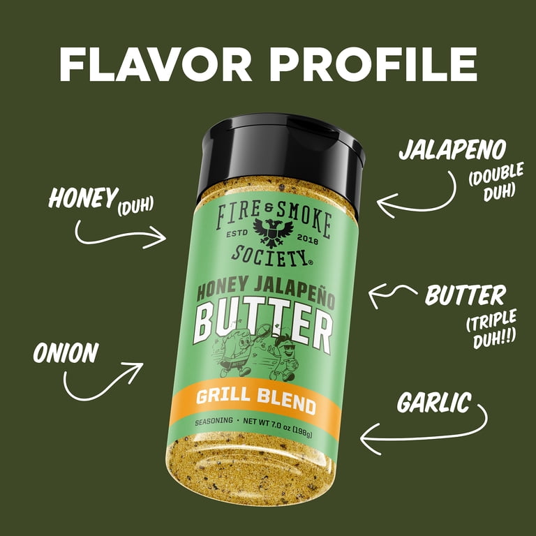 Fire & Smoke Society Honey Jalapeno Butter Seasoning, 7 oz