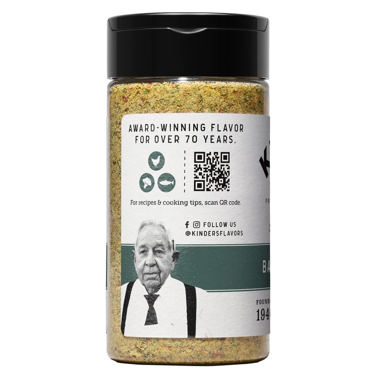 Kinder's Basil Parmesan Seasoning Blend with Garlic and Sea Salt, 5.8 oz