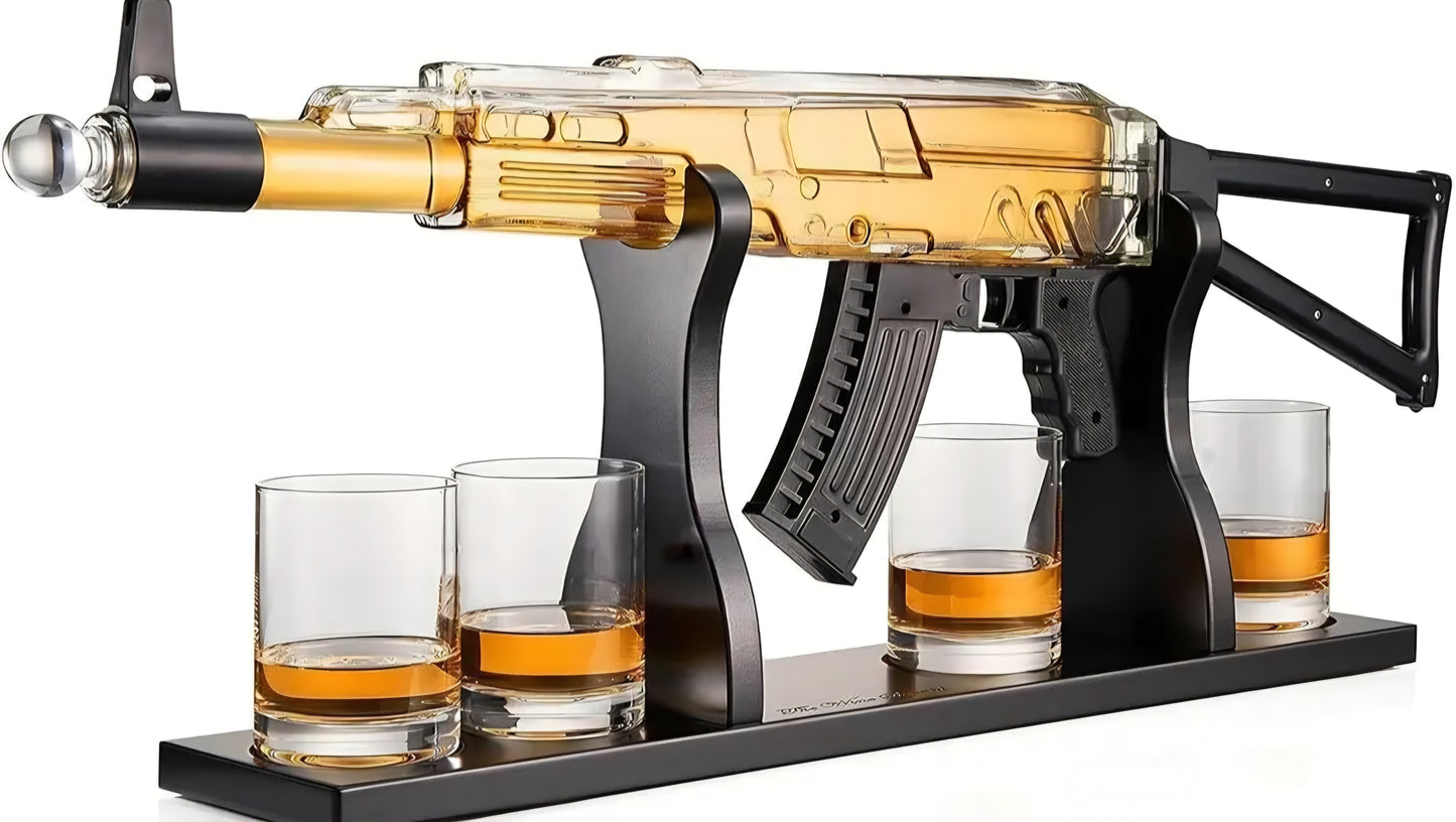 AK 47 Gun Decanter Set with 4 glasses