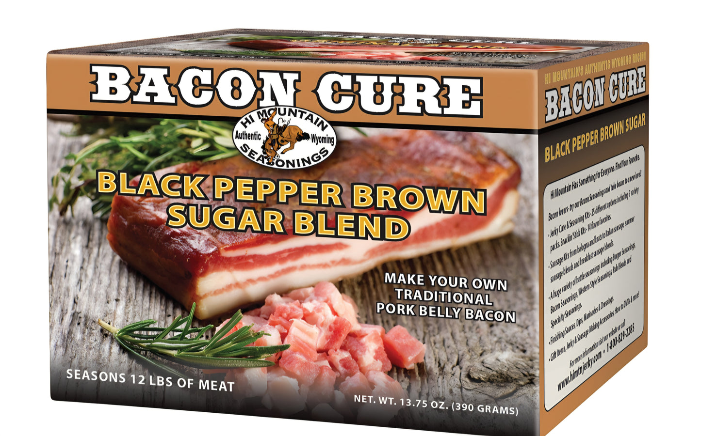 Hi Mountain Bacon cure black pepper & brown sugar bacon 485g