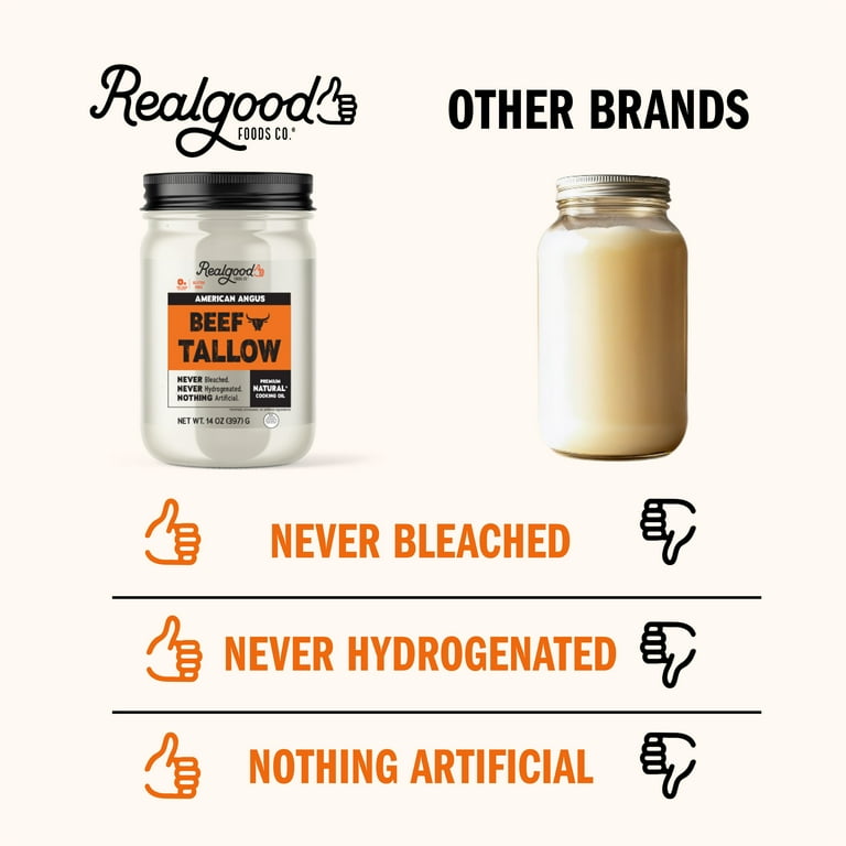 Real Good Foods Co. American Angus Beef Tallow Oil, 14oz SlobsRus BBQ