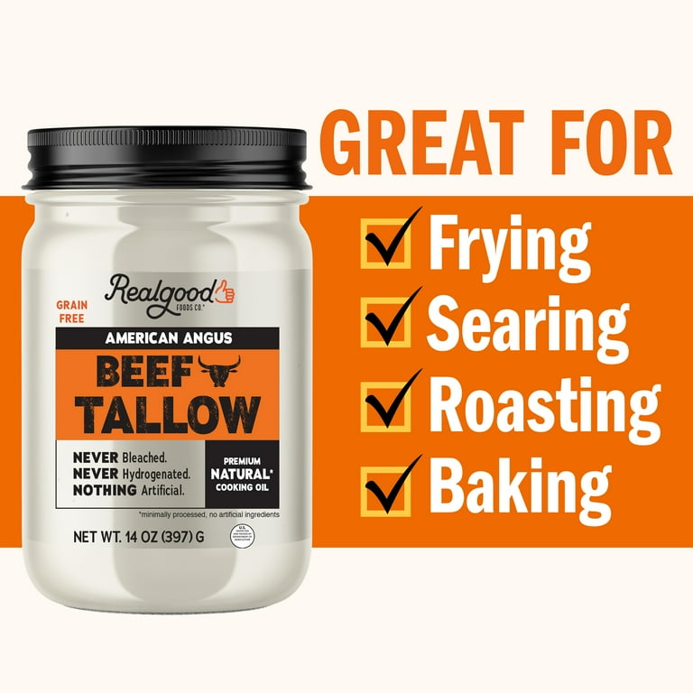 Real Good Foods Co. American Angus Beef Tallow Oil, 14oz SlobsRus BBQ