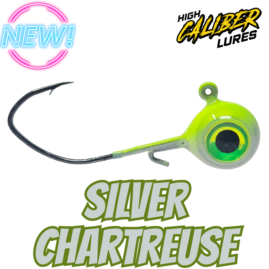 Silver Chartreuse - Best Walleye Jig - 2 Pack