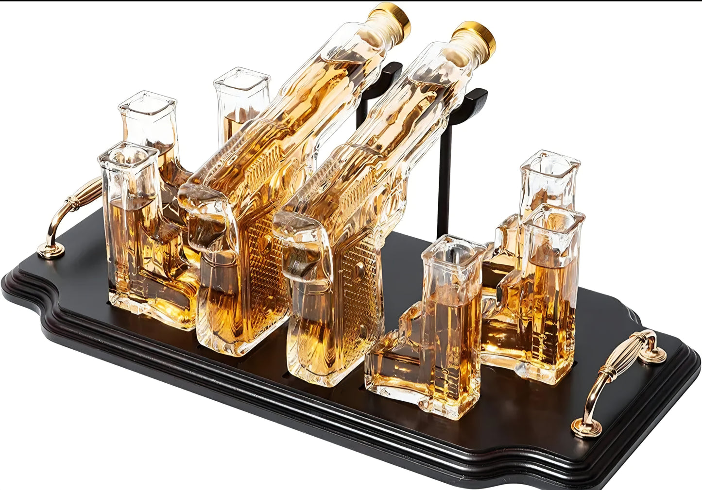 Pistol 2 Decanters Set with 6 Pistol Shot Glasses