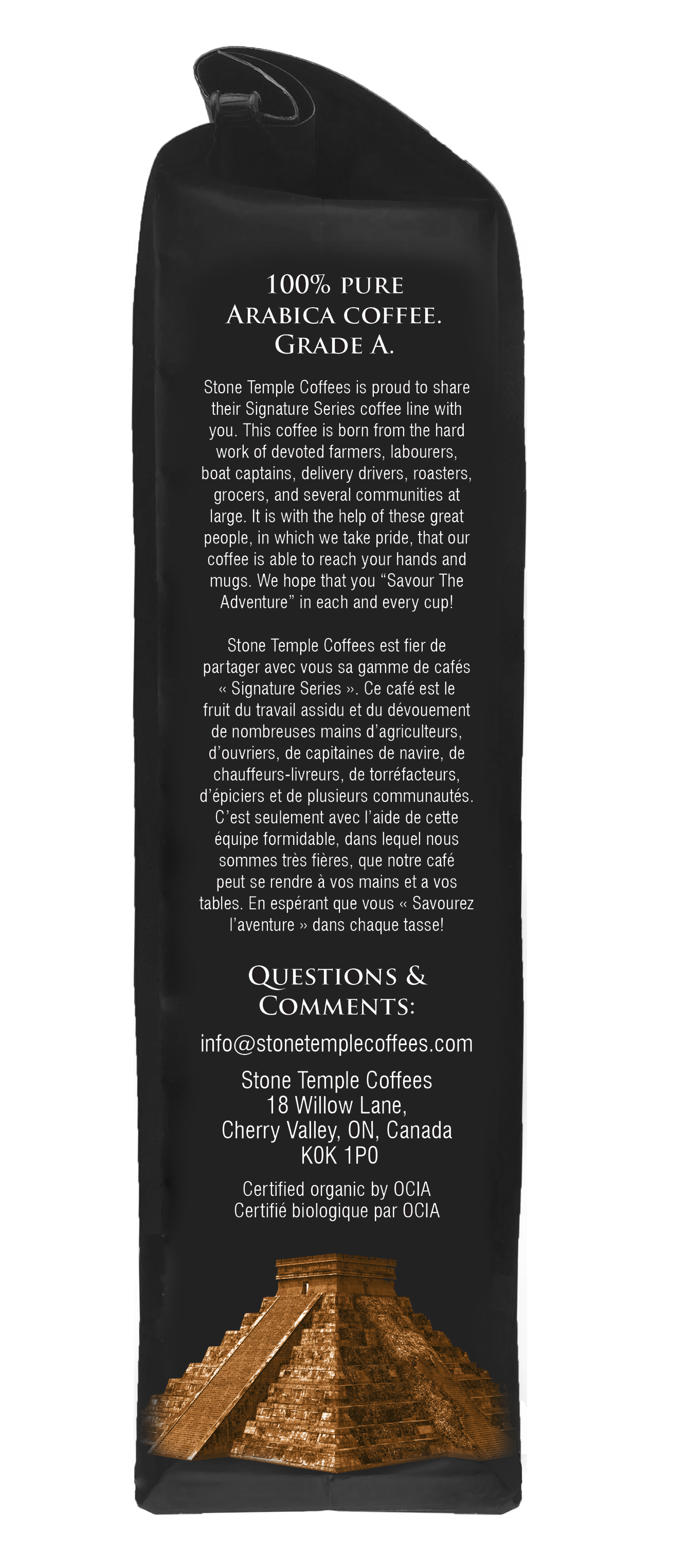 Aztec Dawn - Whole Bean, Light Roast, Certified Organic OCIA/ Fairtrade Coffee 1lb/454g