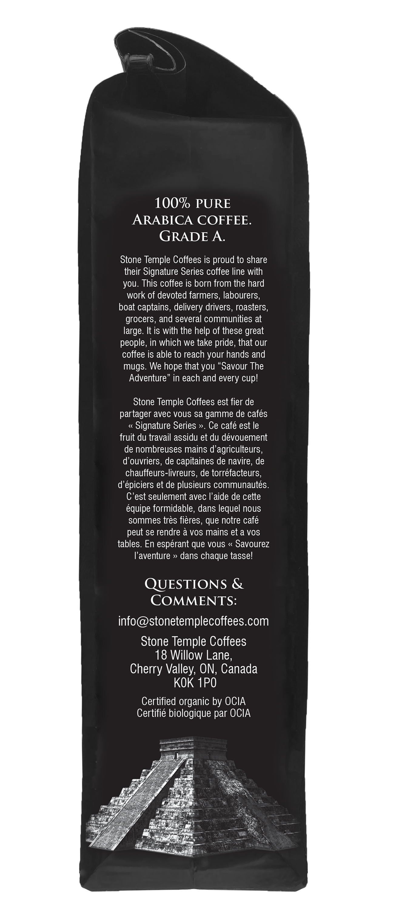 Temple Goddess - Ground, Dark Espresso, Certified Organic OCIA/ Fairtrade Coffee 1lb/ 454g