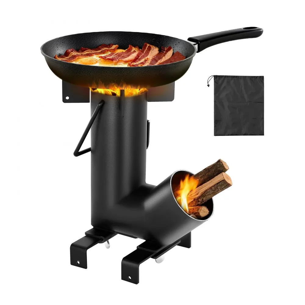 VEVOR Camping Rocket Stove, Portable Wood Burning Stove with Carrying Bag for Backpacking & Outdoor Cooking
