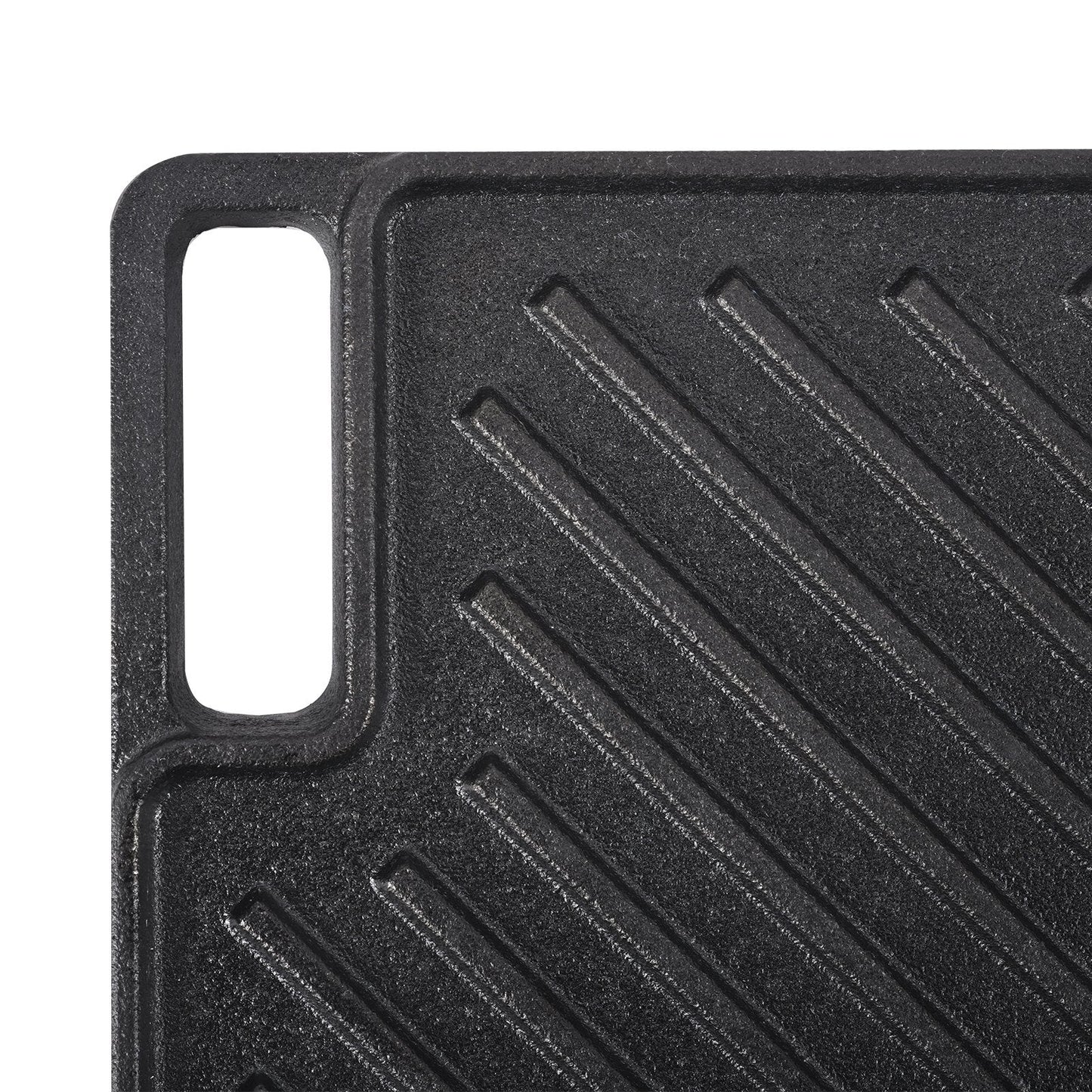 VEVOR Reversible Grill/Griddle, 9.7"x16.7" Pre-Seasoned Cast Iron Griddle, Rectangular Double Burner Griddle Pan, Non-Stick Family Pan Cookware with Handles, Flat Top Plate for BBQ, Gas Grill, Black