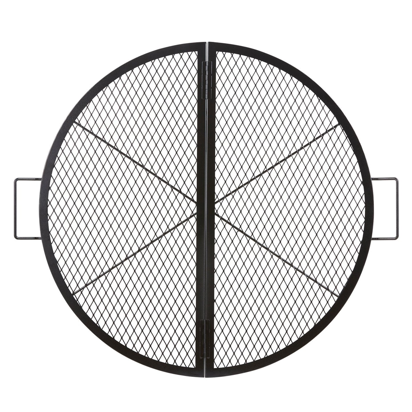 VEVOR X-Marks Fire Pit Grill Grate, Foldable Round Cooking Grate, Heavy Duty Steel Campfire BBQ Grill Grid with Handle and Support X Wire, Portable Camping Cookware for Outside Party, 36 Inch Black