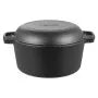 VEVOR 5 Qt Cast Iron Dutch Oven for Bread Baking, 2-in-1 Pre-Seasoned Dutch Oven with Skillet Lid, Proofing Basket & Baking Accessories Included, Oven Safe to 500°F