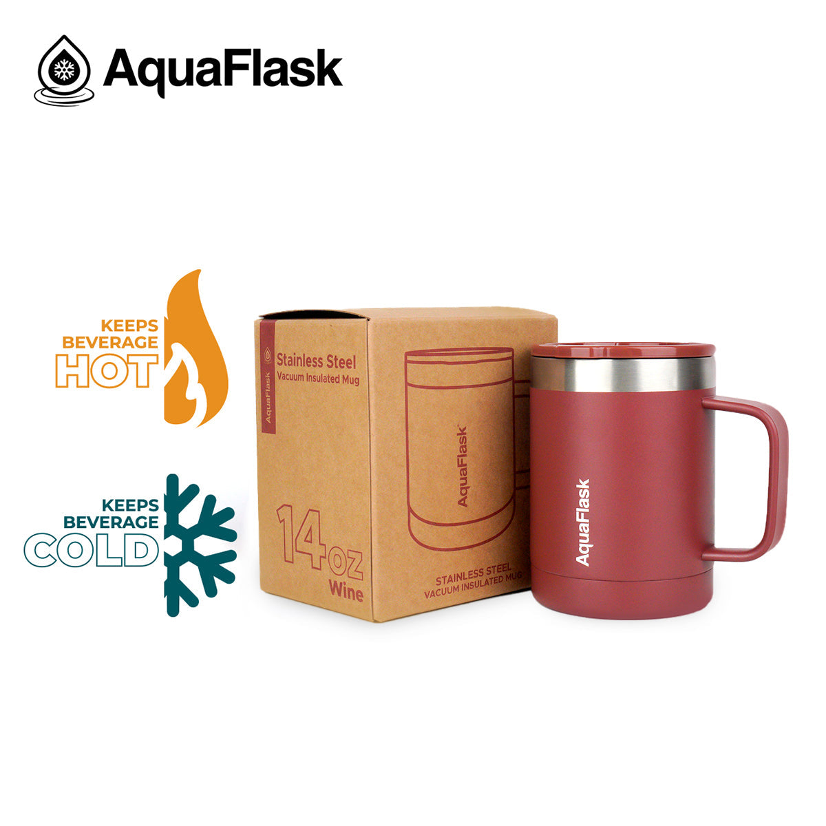 Aquaflask Thermal Insulated Lidded Mug With Handle 415ml (14 oz) aquaflaskcanada